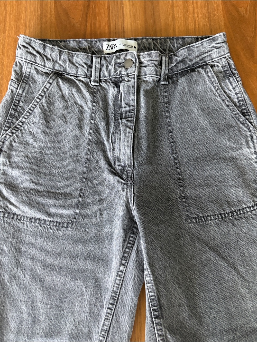 Zara Mid Rise Worker Jeans - Picture 2 of 6